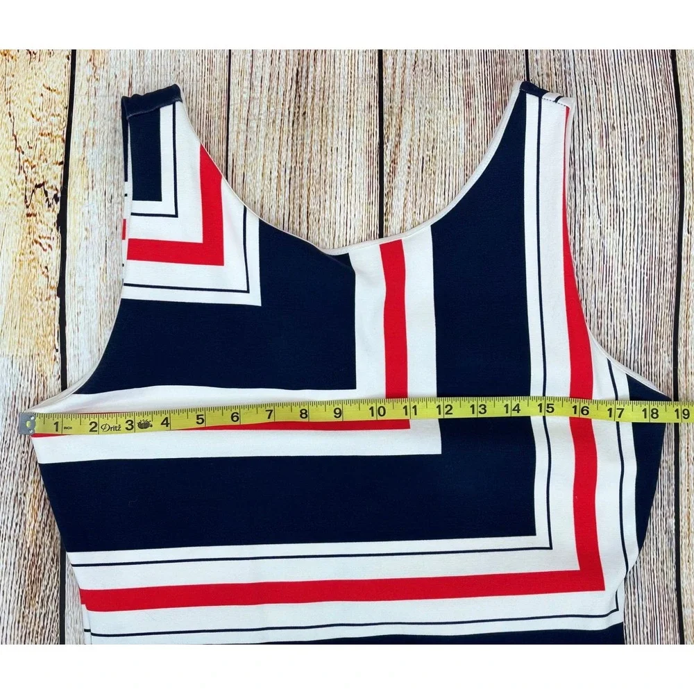 Daniel Cremieux Ella Harvest Moon Sheath Dress Size Large‎ Navy Cherry Geometric